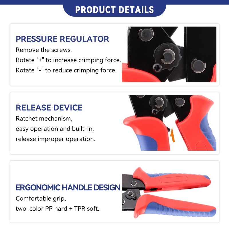 HKS Crimping Tool for AWG 28-18 (0.1-1mm²) Delphi APTIV Terminals,