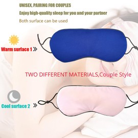 SHALISI Silk Sleep Mask for Comfortable Sleep Eye Sleep Shade Cover Blocks Light, Adjustable Strap - Ideal for Travel & OfficeReduces Puffy Eyes Gifts (Blue)