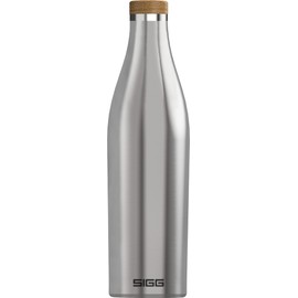 SIGG - Insulated Water Bottle - Meridian Brushed - Leakproof & Extra-Slim - BPA Free - Plastic Free - 18/8 Stainless Steel - Double Walled - Bamboo Screw Top - Brushed - 17 Oz