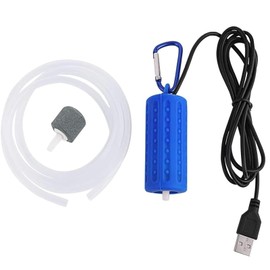 USB Aquarium Air Pump,Fish Tank Small Silent air Pump, 5V Mini Aquarium Air USB, Mini Fish Tank Oxygen Air Pump with Air Stone (Blue)