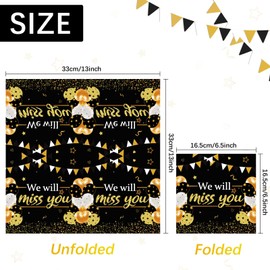 50 pcs Farewell Party Decoration We Will Miss You Party Napkins Going Away Party Disposable Paper Napkins Black and Gold Goodbye Party Supplies for Leaving Retirement Graduation Party Decor Set