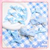 SAWINDA 12PCS Blue Mini Hair Bows Gingham Craft Lace Bow