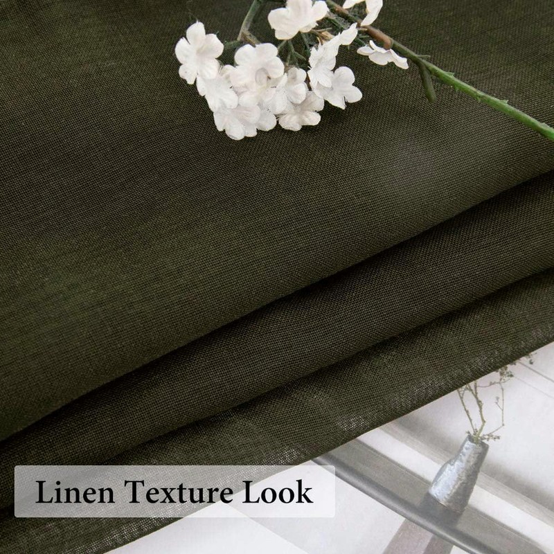 MIULEE - Cortinas transparentes de lino con textura de 84