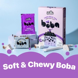 YULU FOODS Instant Bubble Pearls for Taro Milk Tea with Brown Sugar Flavor – 6 Servings