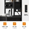 REAHOME 41 Inch Tall Nightstand with Charging Station, LED Night