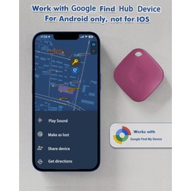 Yipoyilo Precise Positioning Air Tag for Android Only, Item Finder Key Finder Work with Google Find Hub My, Bluetooth Tracker for Keys, Luggage etc 1 Pack Warm Pink