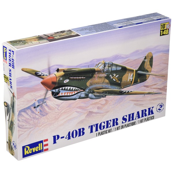 Revell 1:48 P - 40B Tiger Shark Plastic Model Kit, 12 years old and up, Camo