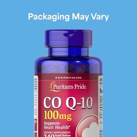 Puritan's Pride Coenzyme CoQ10 100mg, Dietary Supplement for Heart Health, Blood Pressure, Oral Gum Health, and Healthy Aging Support, 60 Day Supply, 
