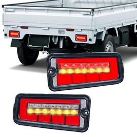 Archaic Hijet Truck Jumbo S500 S510 Series Tail Lamp Rear Light 2014-2021 Genuine Replacement with Pong Mount All LED Sequential Turn Signals Clear Lens 2P Set
