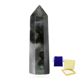 AWARDSEN 2 Inch Labradorite Crystal Rod, Single Point Hexagonal Bar Crystal, Rock Crystal Stone, Healing Crystal Stone, Natural Gemstone for Wiccan Need, Reiki Healing and Energy Charging