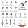 Pandahall 70pcs/Box 16 Styles Antique Silver Holy Cross Beads Tibetan
