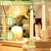 8 in Beeswax Taper Candles,8 Pack Dripless Pure White Beeswax