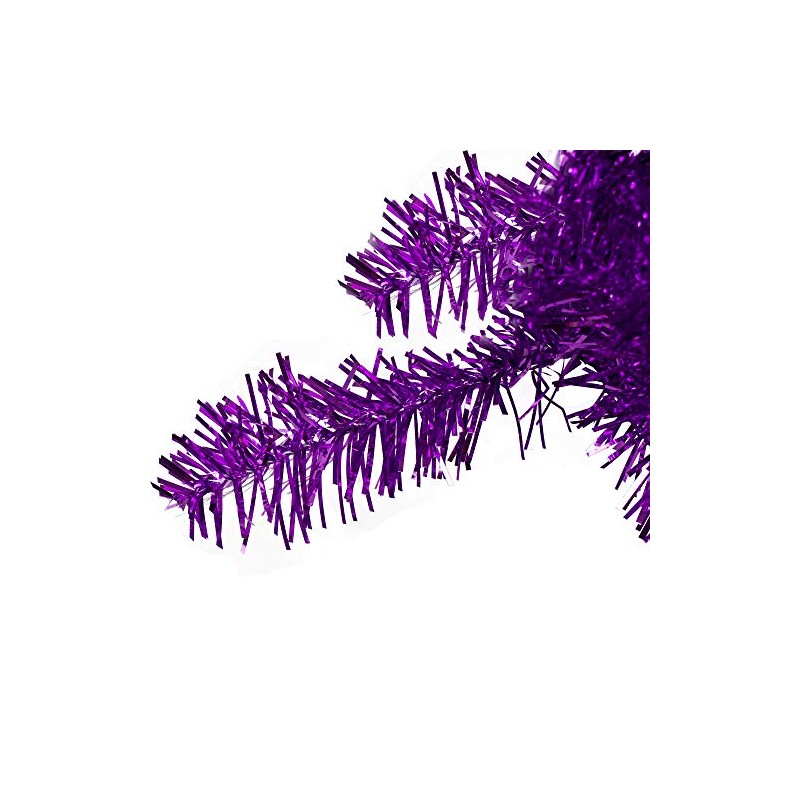 Northlight Metallic Artificial Double Tinsel Christmas Wreath-Unlit, 24", Purple