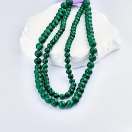 1 Strand Semi Precious Stone Beads, 8mm, Natural Gemstone Beads, Ideal for Jewelry Making and Craft Projects (Green Malachite)