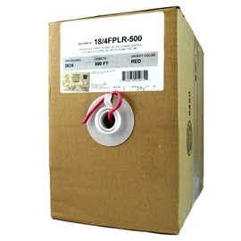 4C/18 AWG SOLID COPPER RED FIRE ALARM WIRE SECURITY CABLE FPLR PVC 500 FT