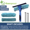 EVERSPROUT Swivel Squeegee & Microfiber Glass Window Scrubber, Light-Weight Window