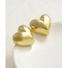 VingTAINE P5190 Pierced Earrings, Heart, Metal, Chubby, Volume, Big, Large,