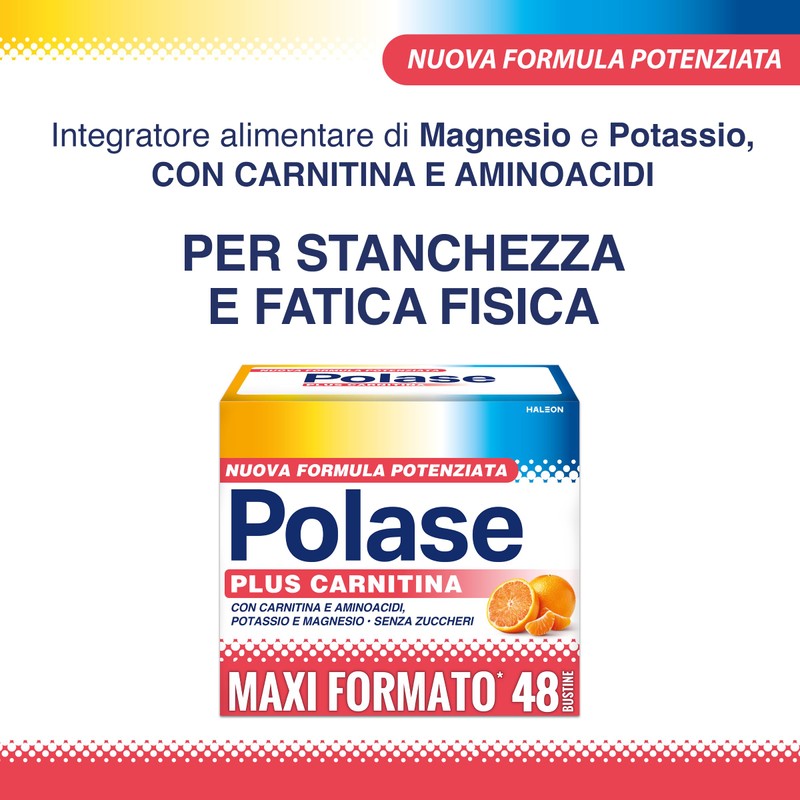 Polase Plus Carnitina, Per Stanchezza e Fatica Fisica, Formula con