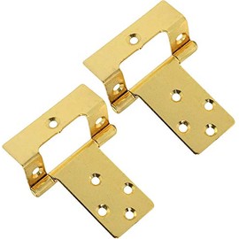 Merriway BH04894 (4 Pcs) Cranked Flush Hinge, Electro-Brassed 50mm x 16mm - Pack of 4 Pieces