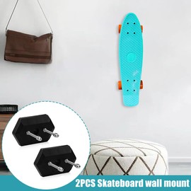 DASNTERED 2pcs Skateboard Wall Mount, Universal Skateboard Hanger for Storage Vertical Skateboards Display Mount with Screws
