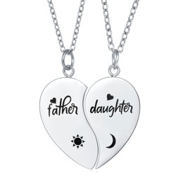 Yonhon Father Daughter Necklace Matching Set for 2