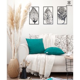 pamuq Cushion Cover - without Filling - 40 x 40 cm, Velvet, Petrol Blue, Set of 2 - 2 Cushion Covers with Zip for Decorative Cushions, Sofa Cushion, Couch Cushion Cover - Decorative Cushion Cover