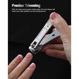 FERYES 2 Pack Nail Clippers Set- Sharp Nail Trimmers for Men Women Adult, Stainless Steel Fingernail & Toenail Clippers for Thick Nails