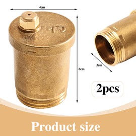 2 Stück Entlüftungsventil 1 Zoll, Messing Automatisches Entlüftungsventil, G1" Automatischer Schnellentlüfter, Entlüftungsauslassventil für Kessel, Heizkörper, Wassertank,Lagertank