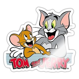 Spreadshirt Tom and Jerry Happy Friends Sticker, 10 x 10 cm, White Glossy