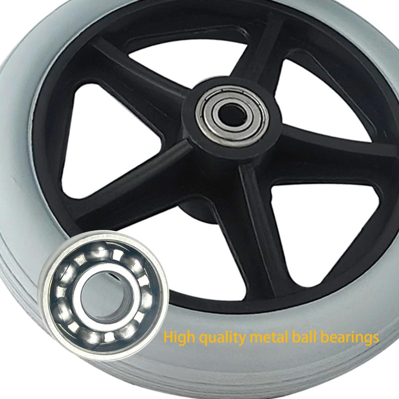 2 Pack Wheelchair Wheel - Environmentally Friendly PU material,6 Inch