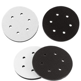 Swpeet 2Pcs 6-Inch 6 Holes Hook and Loop Soft Polyester Sponge Density Interface Buffer Pad, Automobile Metal Polishing Backing Polisher Cushion Drill Sand Buffer Pads for Home Decoration Crafting