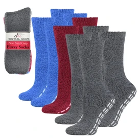 5/6 Pares Calcetines De Hospital Antideslizantes Debra Weitzner, Calcetines Con Agarre De Zapatilla Difusa Para Mujeres y Hombres