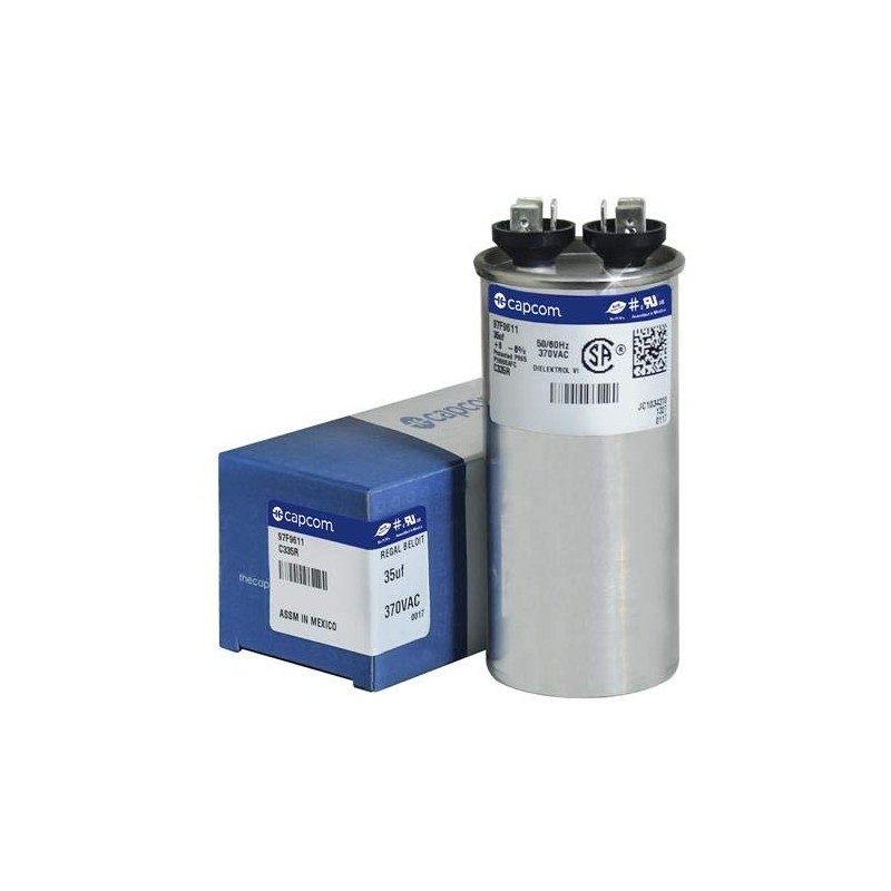 97F9611-35 uf MFD 370 Volt VAC - CBB65 Round Run