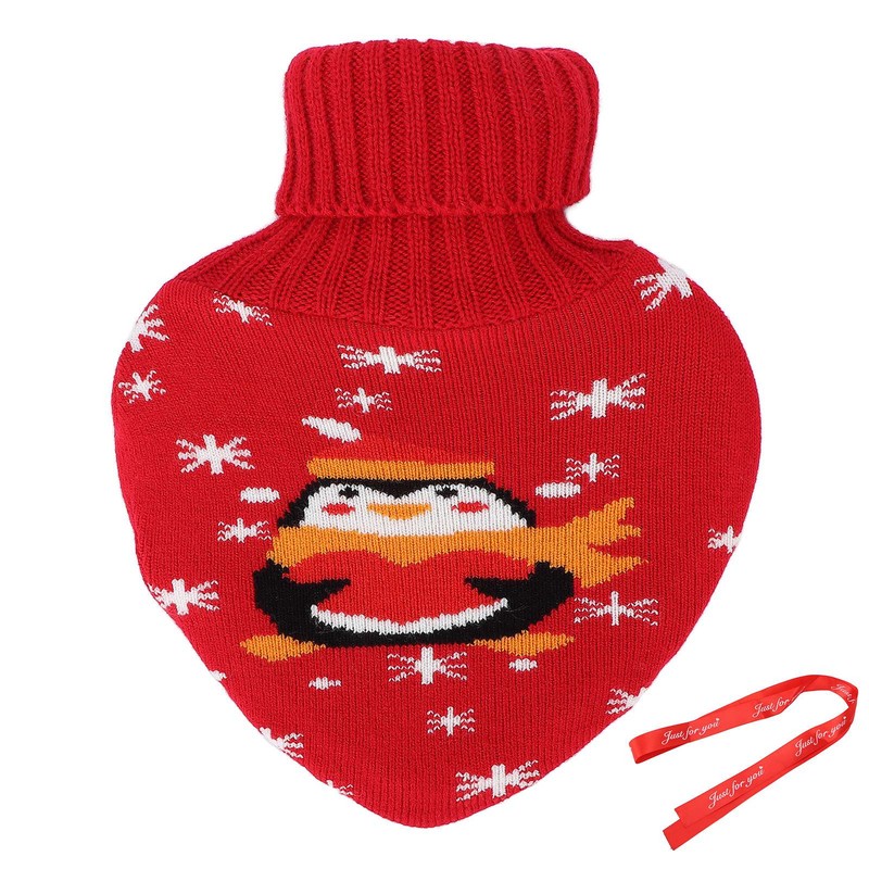 Hot Water Bottle Rubber Leakproof Relieve Pain Cute Knit Cover