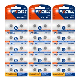 PKCELL 370 371 Watch Battery 1.5V Alkaline SR920SW Battery AG6 Button Cell Batteries for Watches, Toys, Calculators (30 Count (Pack of 1))