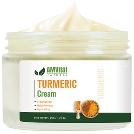 AMVital Turmeric Cream - A Natural Turmeric Moisturizer Cream for Soothing and Hydrating Face and Neck - Handmade Natural Cream for Body - Suitable for All Skin Types