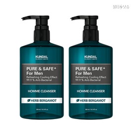 Kundal Men's Cleanser Pure & Safe Mildly Acidic Hypoallergenic Men's Cleanser 300ml 2pcs / 쿤달 남성청결제 퓨어앤세이프 약산성 저자극 남성청결제 300ml 2개