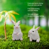 1 Pair Bunny Rabbit Ornaments Decorations Resin Art Craft Animal