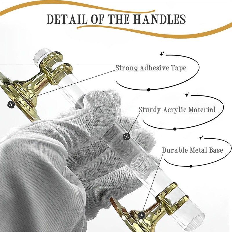 Elistonie 2 Pcs Clear Acrylic Adhesive Cabinet and Furniture Pulls