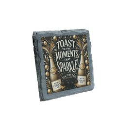 Toast to the Moments That Sparkle Slate Coaster – Elegant New Year's Eve Champagne Design (slco-ds24-toasteverg)