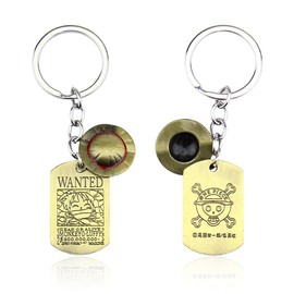 HAOYUNLAI Anime Key Fob, One Piece Key Fob, Key Ring, Cartoon Key Ring, Keychain Bag Pendant, Cosplay Accessories, Gift, gold