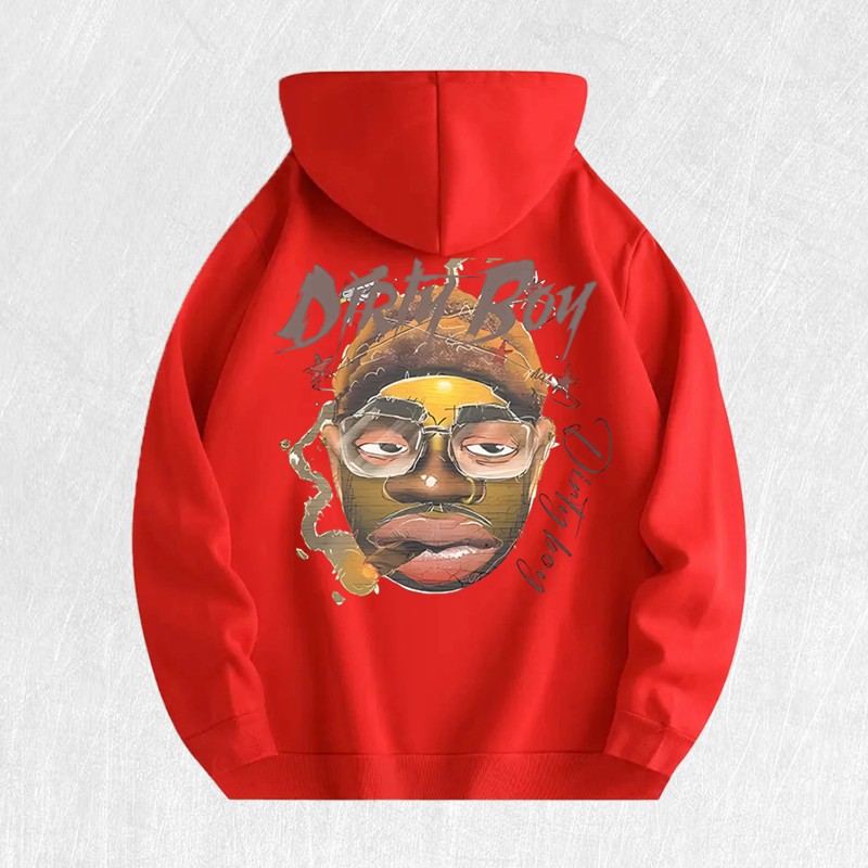 Dirty Boy Graphic Hoodie 100% Cotton US Warehouse 6 ColorsColor: