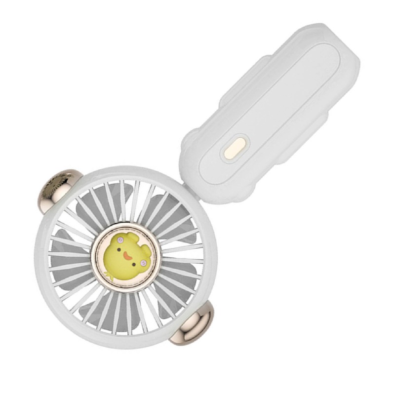 Handheld Fan Mini Foldable Portable Cartoon Design USB Rechargeable Pocket