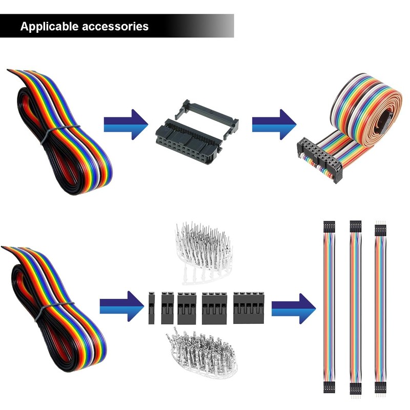 Youmile 20 Pin Rainbow Coloured Ribbon Cable 3 m /
