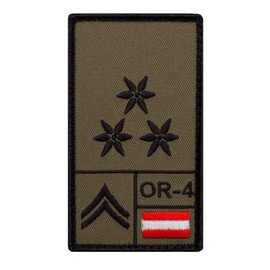 Café Viereck ® Train Leader Austria - Bundesheer Rank Patch with Rank - Embroidered with Velcro - OR-4 Velcro Military Patch - 9.8 cm x 5.6 cm