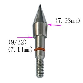 Yeseje 125 Grain Archery Field Points Stainless Steel Arrow Bullt ponts with Arrow Pedesta for Target Practice (12 Pack) (9/32-125gr)