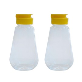 ZAYOIZY 2pcs Empty Plastic Honey Bottles Flip Top Squeeze Honey Jars Dispenser Squeezable Honey Containers for Syrups, Ketchup, Salad Dressing, Cooking Oils