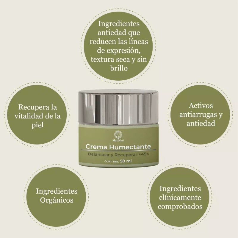 Matimati Crema Humectante +45años Con Ácido Hialurónico Matimati 50ml