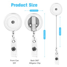 Badge Reels, Retractable ID Badge Holder Reels with Swivel Alligator Clip- ID Badge Holder for Nurses, Doctors, and Professionals (6pcs)