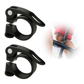 Pack of 2 Seat Clamp 31.8 - Aluminium Quick Release Seat Post, Bicycle Clamp, Seat Clamp for Mountain Bike, Road Bike, Folding Bike - Quick Release Seat Clamp Black
